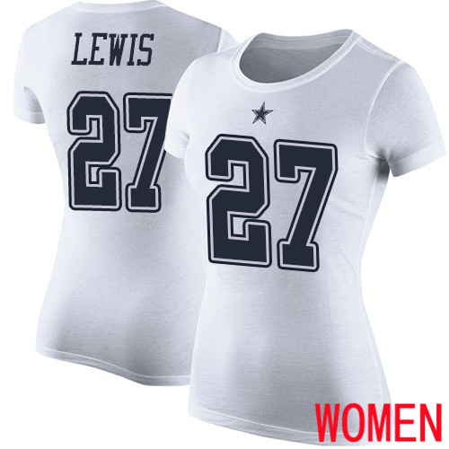 Women Dallas Cowboys White Jourdan Lewis Rush Pride Name and Number #27 Nike NFL T Shirt